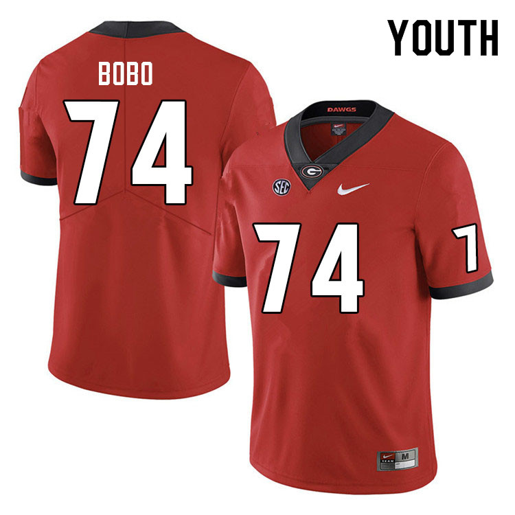 Georgia Bulldogs Youth Drew Bobo #74 Red 2022 Stitched College UGA Football Jersey 23HM013JG